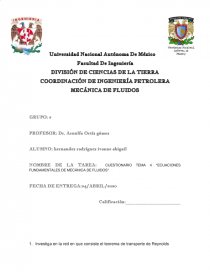 TEMA 4 “ECUACIONES FUNDAMENTALES DE MECÁNICA DE FLUIDOS”. Página 1