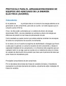 PROTOCOLO PARA EL ARRANQUE/ENCENDIDO DE EQUIPOS USO ADECUADO DE LA ENERGÍA ELECTRICA (AHORRO)