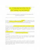 LA COMUNICACIÓN EN EL ENTORNO ACADEMICO