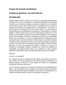 Ensayo de la teoría de Maslow