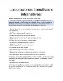 Las oraciones transitivas e intransitivas
