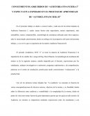 CONOCIMIENTOS ADQUIRIDOS DE “AUDITORIA FINANCIERA I” Y EXPECTATIVA ESPERADO EN EL PROCESO DE APRENDIZAJE DE “AUTORÍA FINANCIERA II”