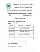 EXPERIMENTO # 07 TEMA: ALCOHOLES