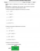 GUÍA MULTIPLICACIÓN DE MONOMIOS PRIMERO MEDIO