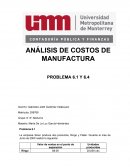 ANÁLISIS DE COSTOS DE MANUFACTURA