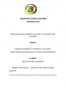 CARACTERÍSTICAS FÍSICAS DEL ECUADOR Y BIODIVERSIDAD
