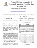 Formato IEEE para presentación de Informes de laboratorio