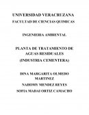 PLANTA DE TRATAMIENTO DE AGUAS RESIDUALES (INDUSTRIA CEMENTERA)