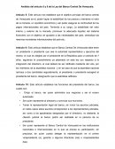Análisis del artículo 5 y 9 de la Ley del Banco Central De Venezuela