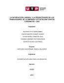 LA SATISFACCIÓN LABORAL Y LA PRODUCTIVIDAD DE LOS TRABAJADORES DE LA EMPRESA TOTTUS DE SAN JUAN DE LURIGANCHO – 2020
