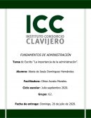 Escrito “La importancia de la administración”