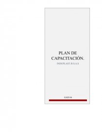 Plan de capacitación INDUPLAST JS S.A.S. Página 1