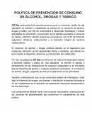POLÍTICA DE PREVENCIÓN DE CONSUMO DE ALCOHOL, DROGAS Y TABACO