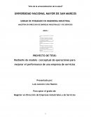 Rediseño de modelo conceptual de operaciones para mejorar el performance de una empresa de servicios