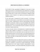 IMPORTANCIA DEL SERVICIO A LA COMUNIDAD