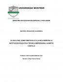 EL BULLYNG, COMO OBSTÁCULO A LA INCLUSIÓN EN LA INSTITUCIÓN EDUCATIVA TÉCNICA EMPRESARIAL ALBERTO CASTILLA