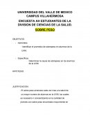 SOBRE PESO METODOLOGIA DE LA INV. Y BIOESTADISTICA