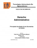 Derecho Administrativo Principales facultades de las Secretarías de Estado
