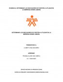 EVIDENCIA: DETERMINAR LOS INDICADORES DE GESTIÓN A UTILIZAR EN LA EMPRESA DONDE LABORA