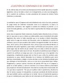 Cuestión de confianza o chantaje