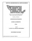 VINCULACIÓN DE LA ÉTICA CON EL EJERCICIO PROFESIONAL