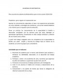 Plan anual de la academia de Matemáticas para el ciclo escolar 2018-2019