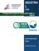 COMPARATIVA ENTRE LA REGLAMENTACIÓN EMAS Y LA NORMA ISO 14001