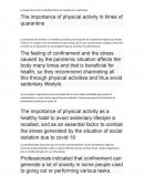 La importancia de la actividad física en tiempos de cuarentena