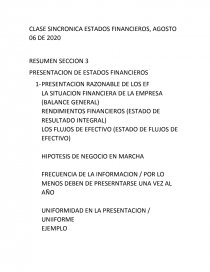 CLASE SINCRONICA ESTADOS FINANCIEROS. Página 1