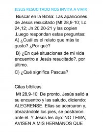 JESUS RESUCITADO NOS INVITA A VIVIR. Página 1