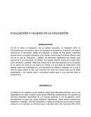 Evaluación y calidad en la Educación