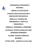 Actividad: Aportaciones de foro aprender a aprender