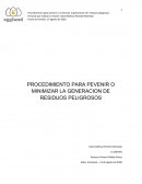 Procedimiento para reducir la produccion de residuos peligrosos