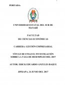 Investigación sobre la tasa de desempleo 2017 Ecuador