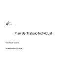 Plan de trabajo individual para quinto de primaria