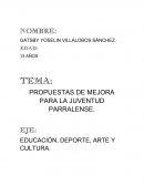 PROPUESTAS DE MEJORA PARA LA JUVENTUD PARRALENSE.