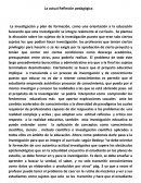 La actual Reflexión pedagógica