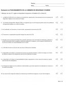 Evaluación de FUNCIONAMIENTO DE LA COMISIÓN DE SEGURIDAD E HIGIENE
