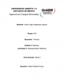 Matrices. Actividad 2: Representación Matricial
