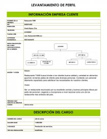 INFORMACIÓN EMPRESA CLIENTE Restaurante TAIMI. Página 1