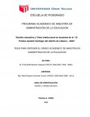 Gestión educativa y Clima institucional en docentes de la I.E