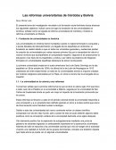 Las reformas universitarias de Cordoba y Bolivia