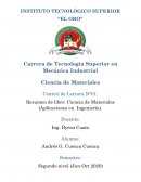 Resumen de libro: Ciencia de Materiales (Aplicaciones en Ingeniería)