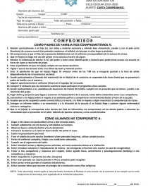 CICLO ESCOLAR 2019 -2020. ASUNTO: CARTA COMPROMISO. Página 1