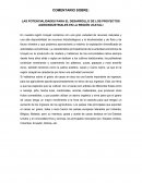 COMENTARIO SOBRE: LAS POTENCIALIDADES PARA EL DESARROLLO DE LOS PROYECTOS AGROINDUSTRIALES EN LA REGIÓN UCAYALI