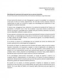 Reporte de lectura lean management. Página 1