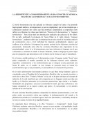 LA HERMENÉUTICA COMO HERRAMIENTA PARA CONOCER EL MUNDO A TRAVÉS DE LAS PERSONAS Y LOS ACONTECIMIENTOS