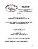 PLAN GENERAL DE PRÁCTICAS A DESARROLLAR DEL 16 DE OCTUBRE AL 16 DE NOVIEMBRE DE 2017