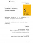 PROGRAMA: SEGURIDAD DE LA INFORMACIÓN Y AUDITORÍA DE SISTEMAS DE INFORMACIÓN “AUDITORIA DE SISTEMAS DE INFORMACION: DIRECTRICES Y ESTÁNDARES”