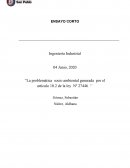 La problemática socio ambiental generada por el artículo 10.2 de la ley Nº 27446